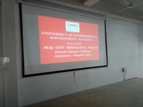 Major General Himalaya Thapa, Director General of Military, operations – Nepalese presented a talk to the UEM students