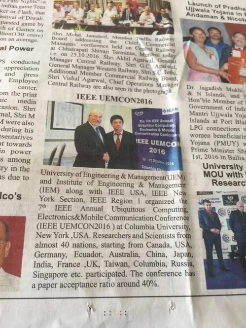 The Telegraph newspaper covered the IEEE UEMCON 2016