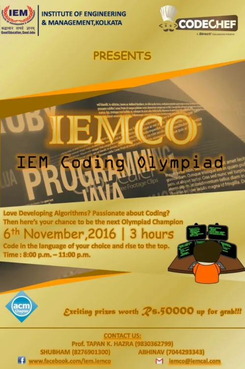 IEMCO – the international coding competition of IEM-UEM group is back with November challenge