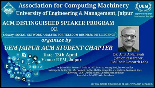 UEM, Jaipur organizes ACM Distinguished Speaker Program in association with UEMJ ACM student chapter