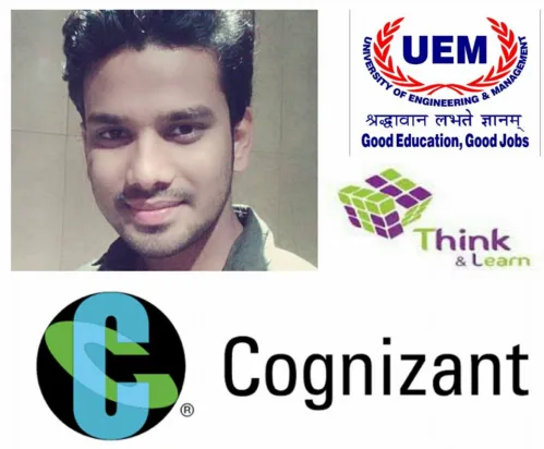 Sheikh Azharuddin, a 2016 passout student of the University of Engineering & Management (UEM), Jaipur, who is working at Cognizant..