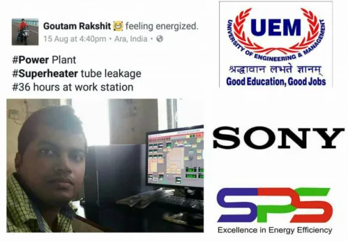 Mr. Goutam Rakshit, 2016 batch passout student of the University of Engineering & Management (UEM), Jaipur, who was previously working for Sony India is now working for Solven Power Systems