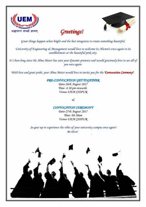 CONVOCATION – University of Engineering & Management (UEM), Jaipur……