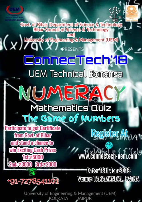 NUMERACY, Mathematics Quiz Competition at ConnecTech’18 UEM Technical Bonanza