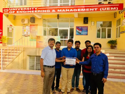 Students of UEM Motosports Club of the UEM Jaipur were awarded special certificate from General Motors