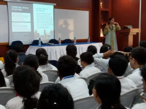 Ms. Monika Chaudhary of New Zealand High Commission looking after Education addressed students of UEM Kolkata