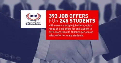 All students of all passout batches of the UEM, Jaipur got more than 1 job offers on average