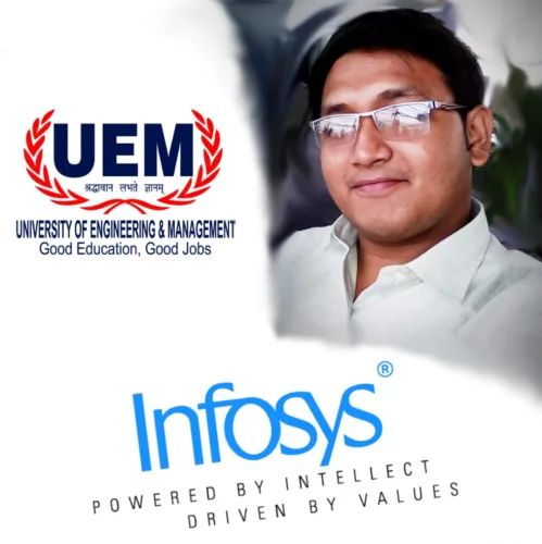 Sayantan Paul 2018 passout student of UEM Jaipur got selected in Infosys through walk-in interview