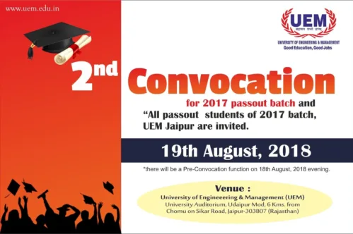 UEM Convocation to be held at 19th August 2018