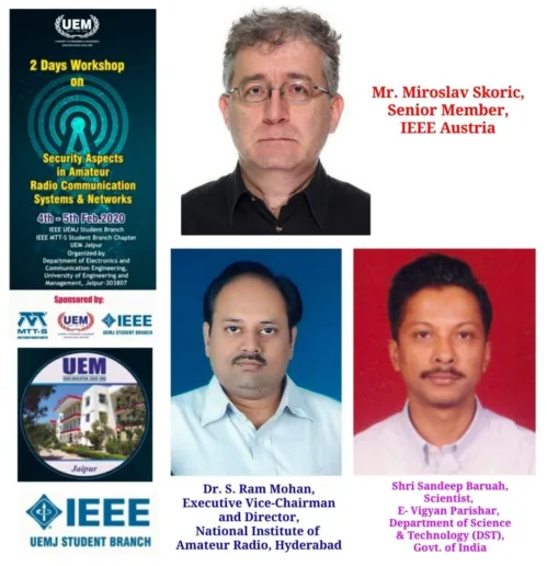 IEEE-MTTS Student Branch Chapter and IEEE UEMJ Student Branch in association, are organising a 2-Day IEEE Workshop on “Security Aspects in Amateur Radio Communication Systems and Networks”