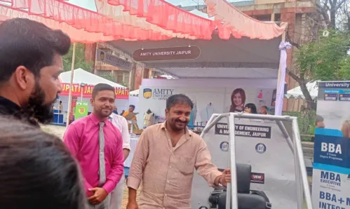 Students of the University of Engineering & Management (UEM), JAIPUR set up a pavilion in the Youth Fest Jaipur