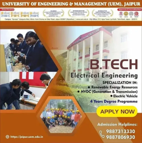 Admissions open for 2023- 2024 Admission link: http://bit.ly/3GBh61k Courses offered are B.TECH, M.TECH, BBA, MBA, MBA EXECUTIVE, BCA, MCA, BPT, MPT, Ph.D We are AIU, UGC, AICTE, NAAC Approved and Accredited. Apply at www.uem.edu.in