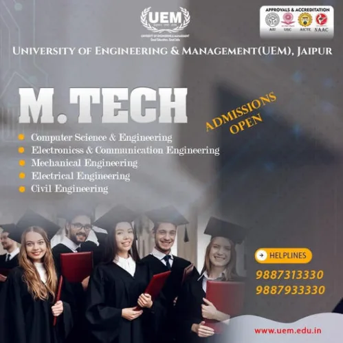 Admissions open for 2023- 2024 Admission link: http://bit.ly/3GBh61k Courses offered are B.TECH, M.TECH, BBA, MBA, MBA EXECUTIVE, BCA, MCA, BPT, MPT, Ph.D We are AIU, UGC, AICTE, NAAC Approved and Accredited. Apply at www.uem.edu.in