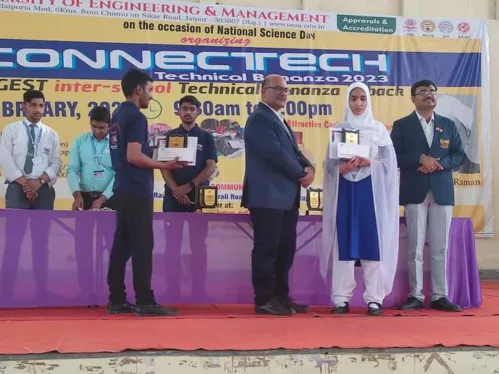The leading National level Technical Bonanza of the country – Connectech – which sees the highest number of participations in technical contests all across India came back to Sikar. It was organized by the University of Engineering & Management (UEM), Jaipur in Railway Community Hall, Sikar, and challenged all the schools and its students to participate for winning the Champions’ School Trophy on 28th February, 2023.