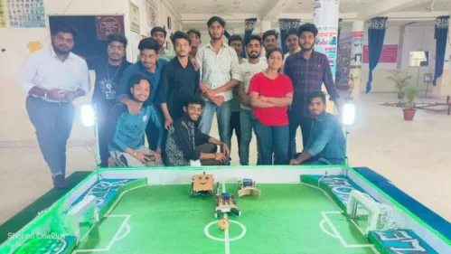 University of Engineering & Management (UEM), JAIPUR. On 19th March 2023, students of ECE Department, UEM JAIPUR organized the Robo Soccer event. The event’s primary goal was to make the students capable of designing, building, and modifying a Wireless Bluetooth-controlled robot and learning its corresponding embedded C coding.