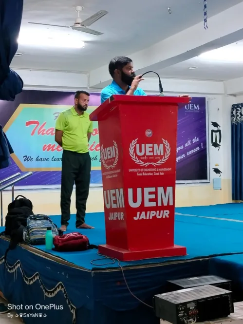 International Yoga Day was organized successfully today at the University of Engineering & Management (UEM), JAIPUR, where teachers, staff members and students took part in various Yoga Activities under the guidance of Dr. B. S. Yadav, Director, Physical Education, UEM Jaipur.