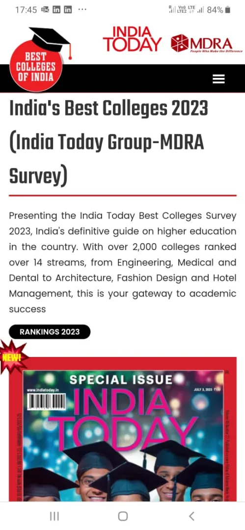 Congratulations to all family members of IEM-UEM Group  INDIA TODAY Rankings 2023