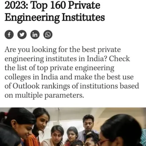 Congratulations to all family members of IEM-UEM Group  OUTLOOK – ICARE TOP COLLEGES OF INDIA Rankings 2023