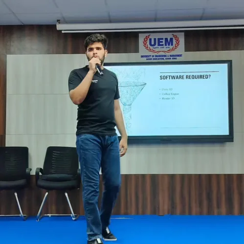 Codesta Coding Club of the University of Engineering & Management (UEM), JAIPUR in association with the Institution’s Innovation Council (IC) conducted a workshop on WEBVR on 18th and 20th September, 2023