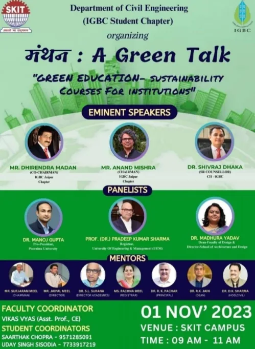 Civil Engineering Department, University of Engineering and Management, Jaipur participated in a Indian Green Building Council (IGBC).