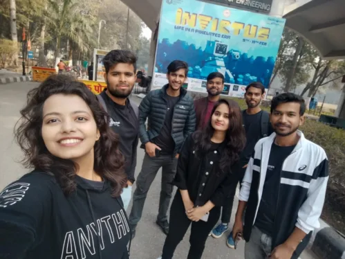 Student of Shunya Student Chapter of University of Engineering Management jaipur, stood winner at 15kg robowar at Invictus 24 Delhi Technological University