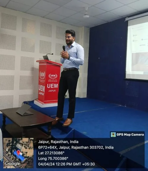 Mr. Kamal Kumawat of the University of Engineering & Management (UEM), JAIPUR, who passed out 4 and a half years back in 2019, is now doing his own business – “Younick Design Studio”
