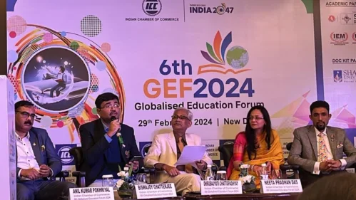 Today, Prof. Dr. Biswajoy Chatterjee, Vice Chancellor, UEM Jaipur was in Delhi, for participating in a panel discussion session at Indian Chamber of Commerce’s “Globalised Education Forum”.
