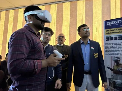 Prof. Dr. Biswajoy Chatterjee, Vice-Chancellor, UEM Jaipur represented UEM JAIPUR – its students and teachers in front of top media houses of the country in Jaipur Press conference.