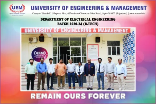Electrical Engineering – 2024 passing out batch of the University of Engineering & Management (UEM), Jaipur.