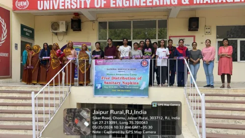 University of Engineering and Management, Jaipur hosts sanitary hygiene awareness drive.