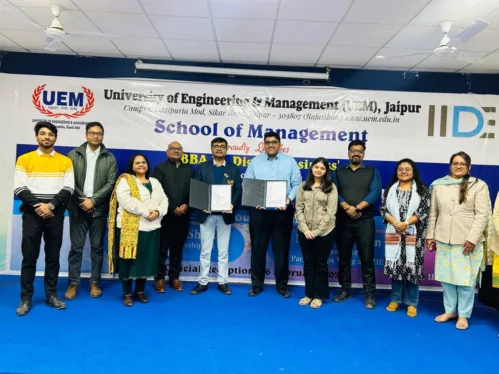 We are pleased to announce that UEM Jaipur has signed an MOU with IIDE to drive innovation and excellence in BBA Digital Business education!