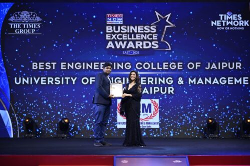 We are proud to share that the University of Engineering & Management (UEM), Jaipur has been honoured with the Times Now Business Excellence Award 2025 in the category of Best Engineering College of Jaipur.