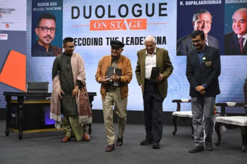 University of Engineering & Management (UEM), Jaipur was deeply honoured to felicitate two towering voices of Indian business thought and literature—R. Gopalakrishnan and Gurcharan Das—on a stage graced by the Hon’ble Governor of West Bengal.