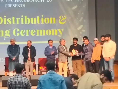 University of Engineering & Management (UEM), Jaipur proudly shares that students from the Shunya Student Chapter, UEM Jaipur secured the First Runner-Up position at the InnovateX Project Expo during Technosearch 26, held at MANIT Bhopal from 23rd to 25th January 2026.