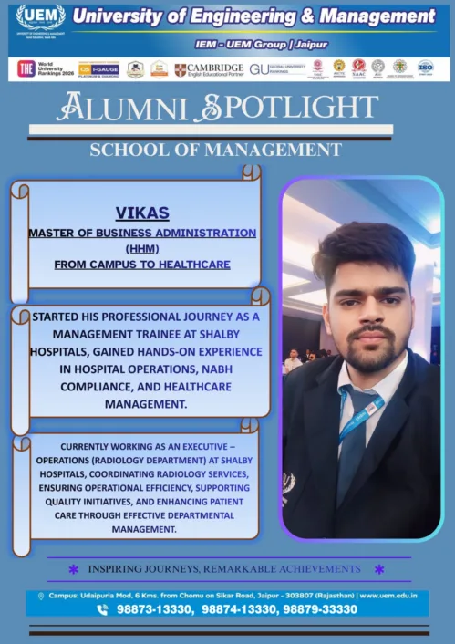 Alumni Spotlight: Vikas MBA | IEM-UEM Group | Jaipur
