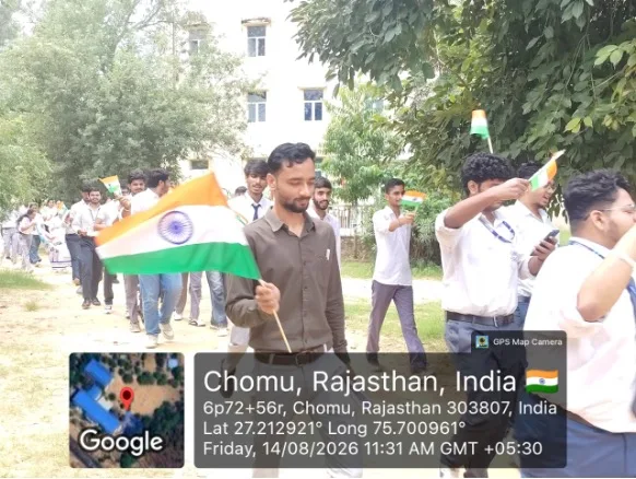 Students participating in Tiranga Rally