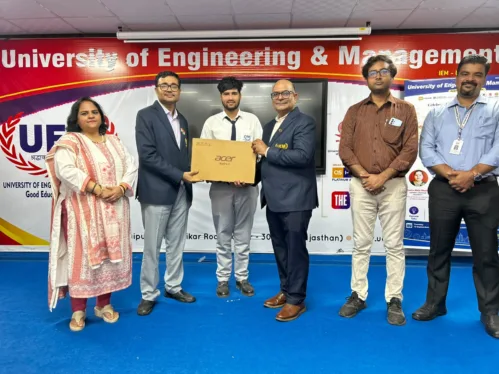 Empowering Future Leaders: UEM Jaipur Distributes Laptops to BBA (Digital Business) Students