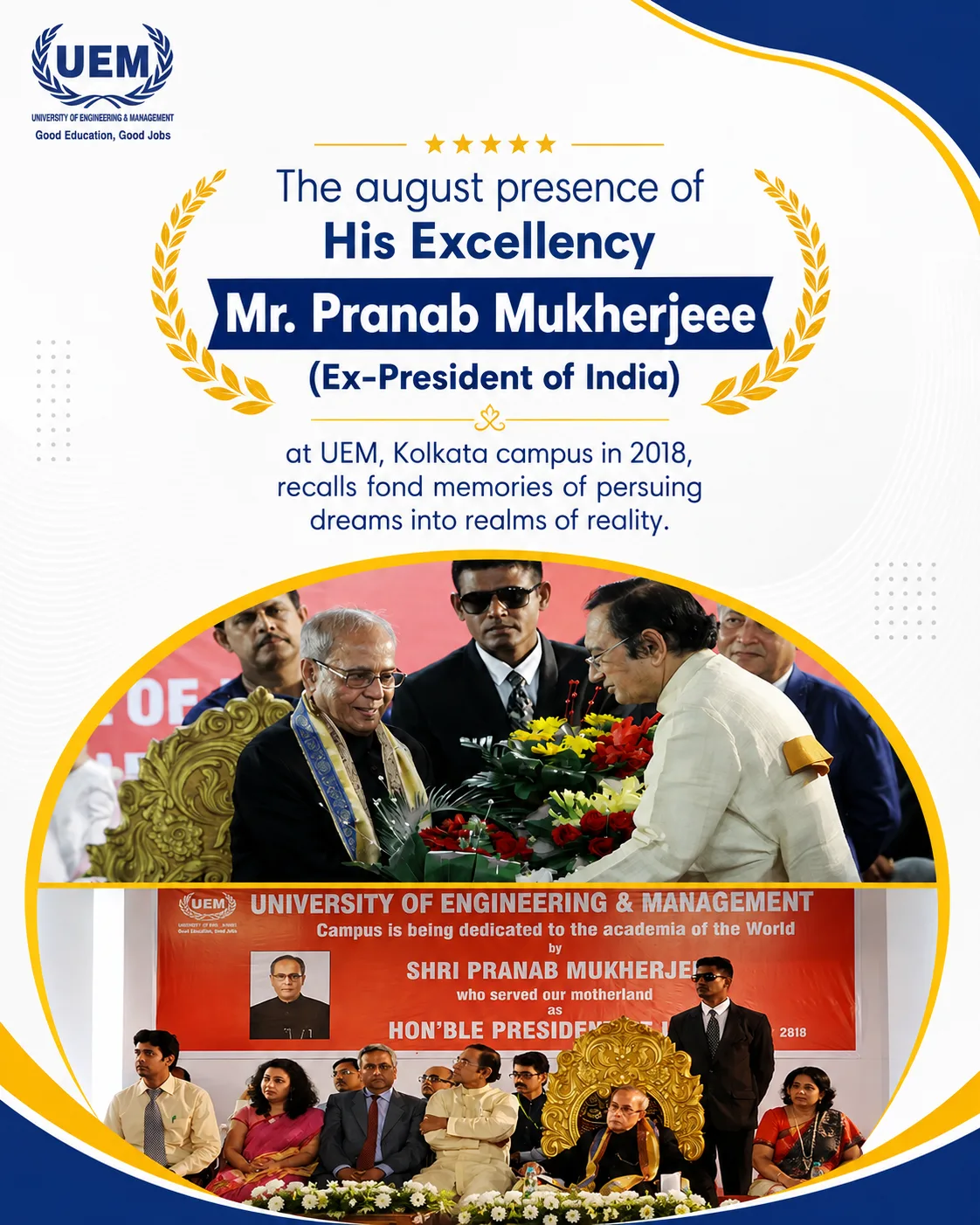 Mr. Pranab Mukherjee At UEM Kolkata
