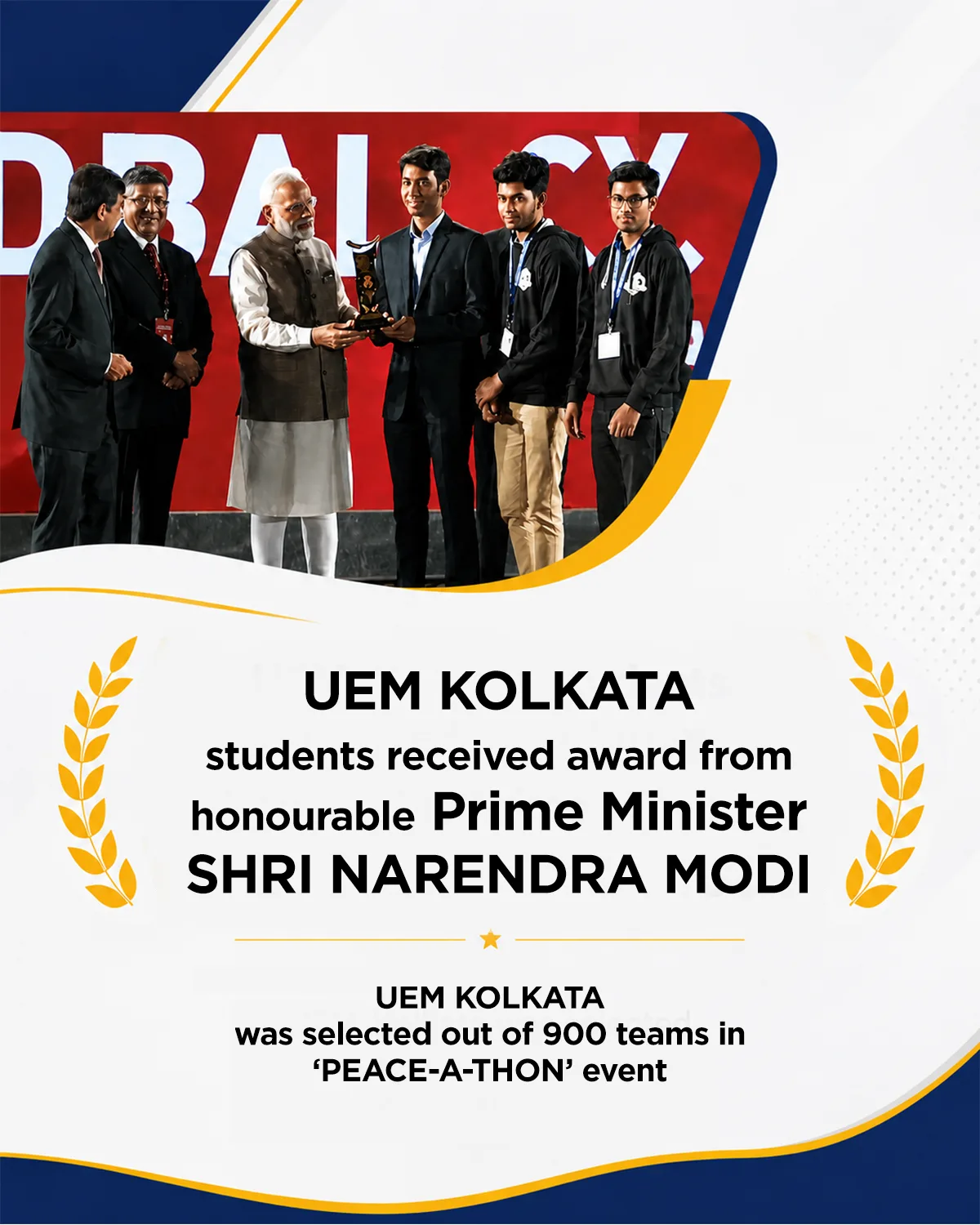 Students Receiving Award From Prime Minister