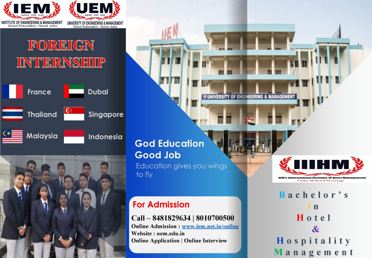 Online admission going on BHM department at UEM Kolkata