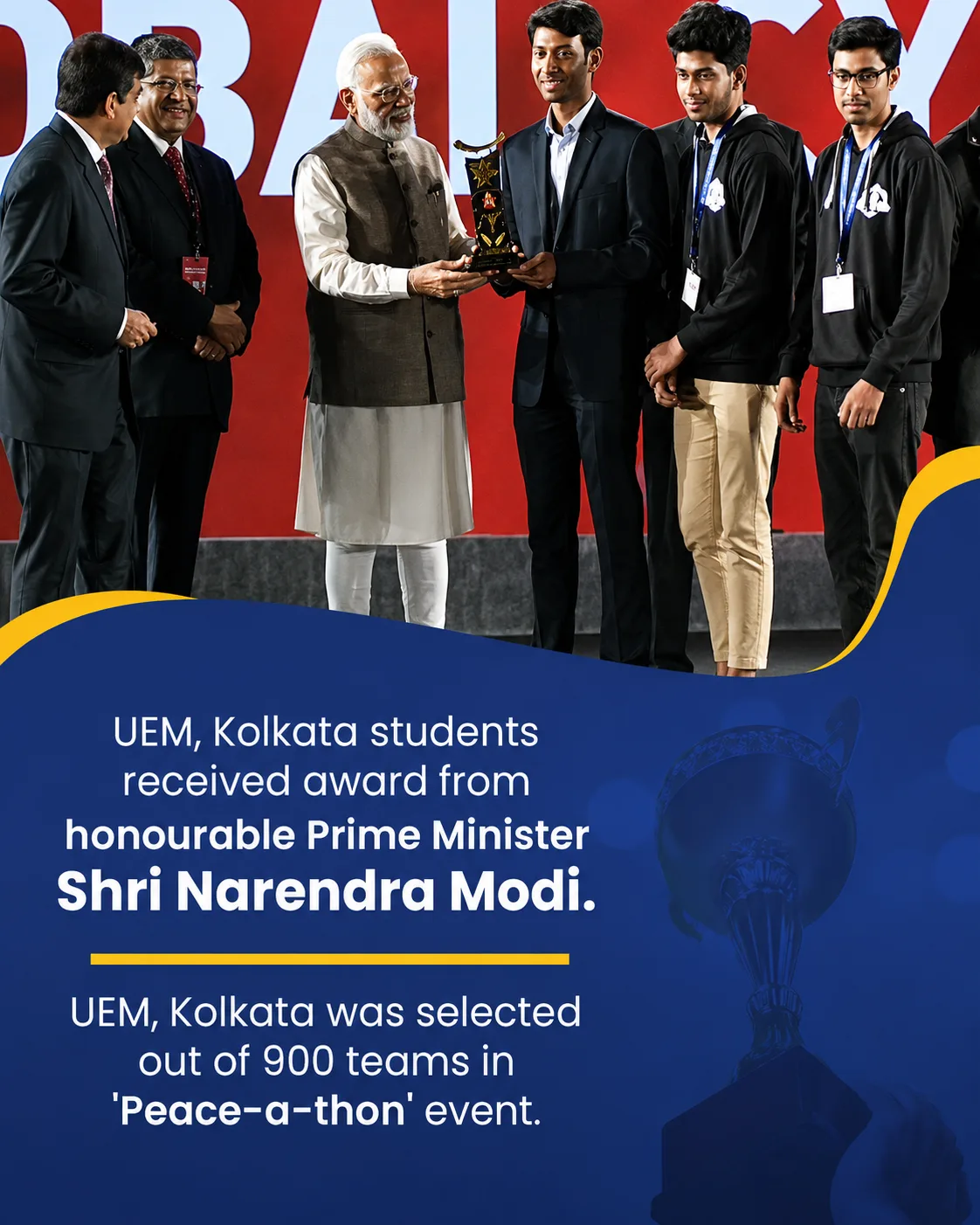 Students Receiving Award From Prime Minister