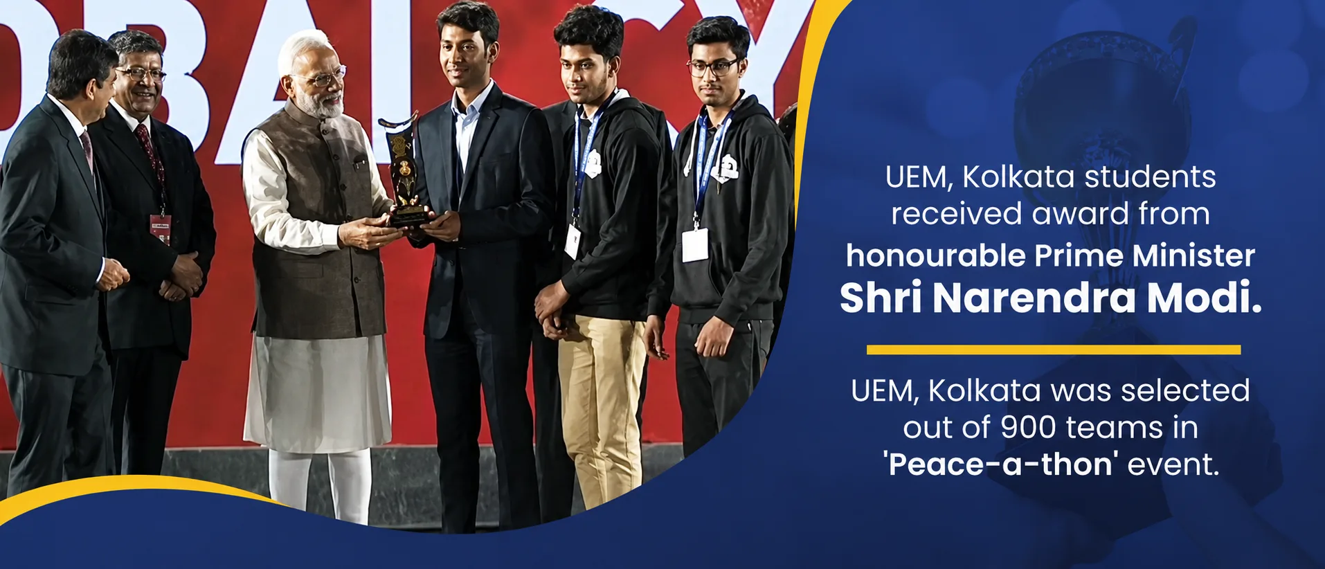 Students Receiving Award From Prime Minister