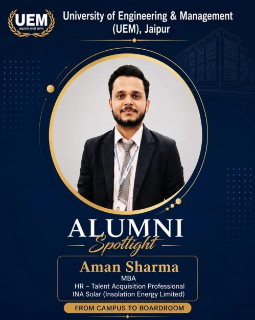 Currently serving as an HR – Talent Acquisition Professional at INA Solar, Aman is playing a key role in identifying and nurturing talent that drives organizational growth and innovation. ALUMNI SPOTLIGHT: Aman Sharma.